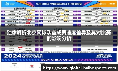 独家解析北京网球队各成员速度差异及其对比赛的影响分析